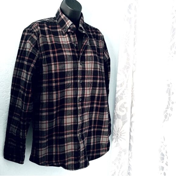 Ridgecut Toughwear Flannel Shirt Black/Gray & Red Plaid Size Small - Picture 2 of 9